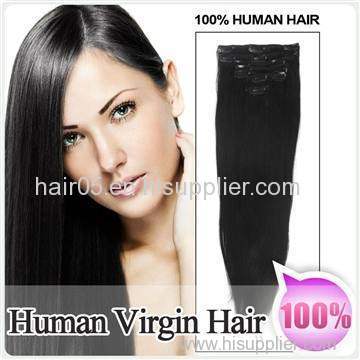 1# 7pcs/70g Clip in 100% Brazilian Human Hair