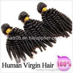 100% Brazilian Virgin Human Hair Weave Kinky Curly Weft