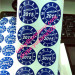 Pantone code printing bule round stickers