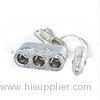 Transparent 3 in 1 Car Cigarette Lighter Socket , cell phone adapter for car