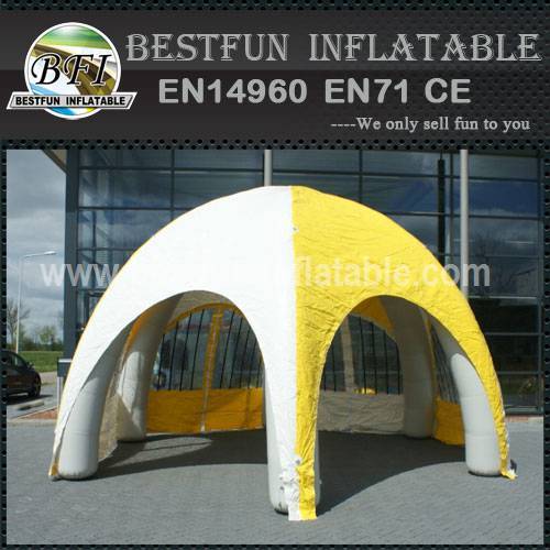 Inflatable tent with roof