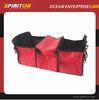 Collapsible Car Seat Storage Pockets , Red / Blue Car Trunk Organizer With Cooler