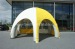 Inflatable tent with roof