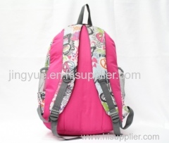 The butterfly printing student backpack shoulders