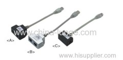 Modular jacks, ISDN 1port adapter, unshielded type, input is rj45 plug