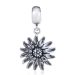 925 Sterling Silver European Sterling Silver Dangle Sunflower Charm Wholesale