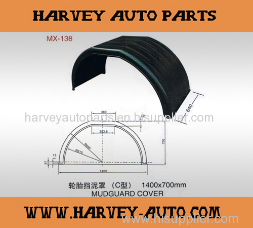 Mudguard Fender Mudapron for trucks and trailers 1400*640*700mm