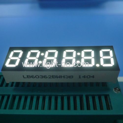 شاشة عرض LED زرقاء فائقة السطوع مقاس 0.36 بوصة مكونة من 6 أرقام وأنود مشترك وسبعة قطاعات