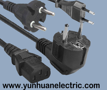 European Schuko Power Supply Cord China Manufacturer VDE CE Approved Plug and Cable