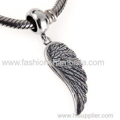 European Sterling Silver Dangle Wing Charm