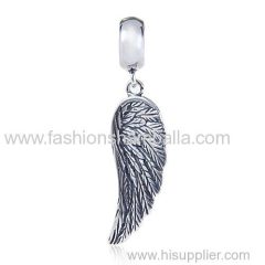 European Sterling Silver Dangle Wing Charm