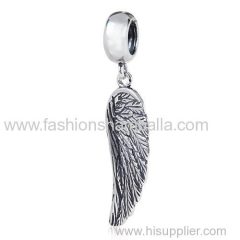 European Sterling Silver Dangle Wing Charm