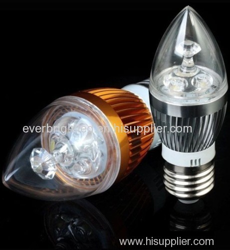 3W E27 3 LED Energy Saving Candle Chandelier Lamp Light Bulb Warm White / Pure White