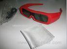 Red Universal Active Shutter 3D TV Glasses Reaction LCD Lenses