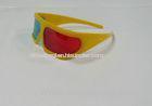Polarized Plastic Red Cyan 3D Cinema Glasses With Yellow Frame OEM ODM