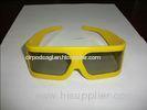 Yellow Plastic Frame Linear Polarized 3D Glasses For Tech Museum