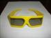Yellow Plastic Frame Linear Polarized 3D Glasses For Tech Museum
