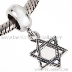 European Sterling Silver Dangle Star Charm