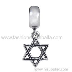 European Sterling Silver Dangle Star Charm