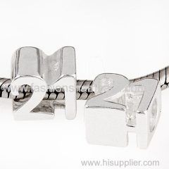 European Sterling Silver Birthday Milestones Number 21 Charm Beads