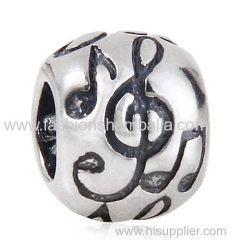 European Style Sterling Silver Music Note Beads