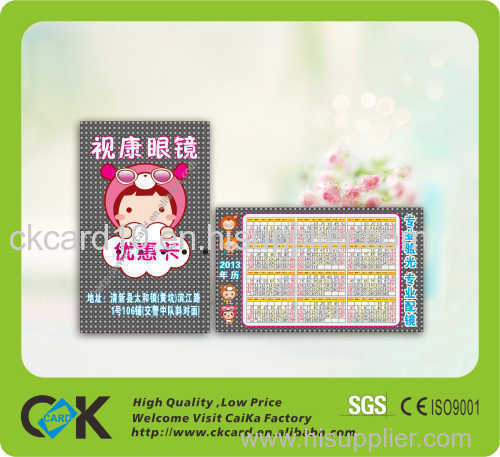 Hot sale Professional Best-selling Pvc Calendar Cards of guangdong