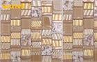 Home Gold And Stone Iridescent Glass Mosaic Tile With Heat Resistant