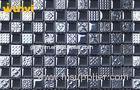 Square Gray Glass Mosaic Wall Tile , Glass Mosaic Bathroom Wall Tiles