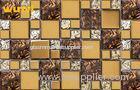 23 23mm Chip Size Classical Gold Glass Mosaic Wall Tiles With Flower