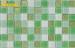 Green Irregular Strip Crystal Glass Mosaic Tiles For Classical Decoration