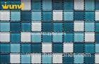 300 300mm Blue Crystal Backsplash Glass Mosaic Tile For Swimming Pools