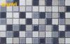 Small Black And White Iridescent Glass Mosaic Tile , Glass Mosaic Floor Tile