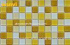 Custom Washable Villas Gold Glass Mosaic Tile With Low Water Aborption