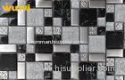 OEM Graceful Black And White Mosaic Bathroom Floor Tiles 8mm Thickness