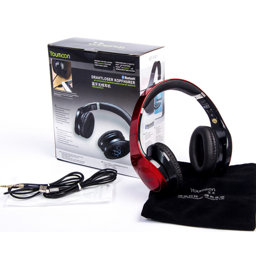 Supreme Bass Sound Studio Bluetooth Headsets Red