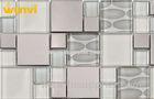 Custom Decorative Vitreous Crystal Circle Bathroom Mosaic Tiles For Walls