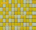 Outdoor Yellow And White Swimming Pool Mosaic Tiles / Mosaic Decorative Tiles