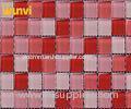 Acid - Resistant Red And Pink Glitter Glass Mosaic Tiles For Swimming Pool