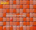 Orange Wall Board Unique Swimming Pool Mosaic Tiles With Glossy Chip