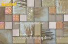 Electroplating Washable Glass And Stone Mosaic Tiles For Bathroom , Living Room