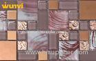 Building Decorative Stainless Steel Mosaic Tile / Metallic Glass Tile