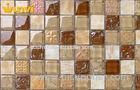 Washable Modern Wall / Floor Glass Ceramic Mosaic Tiles For Villa Decor