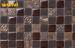No Deformation Square Ceramic Glass Stone Mosaic Tiles With Crystal Chip