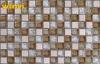 Background Wall Broken Glass And Stone Mosaic Tile , Glass Ceramic Tiles