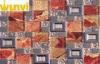 Leaf Interior Floor Stainless Steel Mosaic Tile , Decorative Metal Wall Tiles