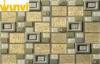 Luxury Golden Glass Stainless Steel Mosaic Tile For Backsplash Wall