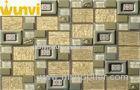 Luxury Golden Glass Stainless Steel Mosaic Tile For Backsplash Wall