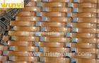 Brown Water Flow Style Glass Mosaic Tile For Home Decor Strip Tile