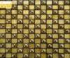 Public Hall Decor Glitter Gold Mosaic Tiles , Mosaic Glass Wall Tiles