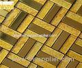 Non Fade Color Mix Strip Gold Mosaic Tiles , Home Decorative Metal Tiles